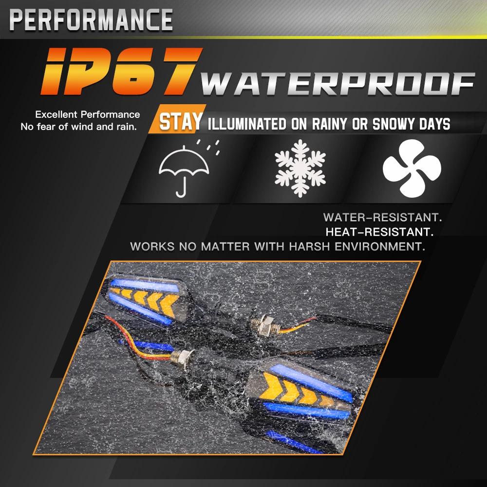 2Pcs Motorcycle Turn Signal Light Universal 12V Blinker Indicator Waterproof Moto Warning Rear Tail Lights Running Lamp Lighting