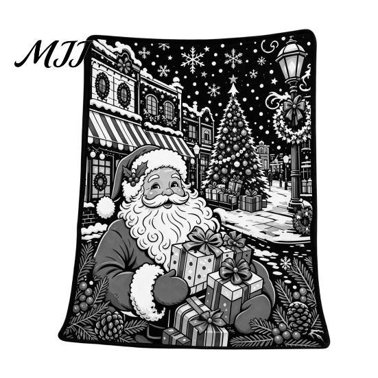 Birthday Gift for Coloring Enthusiasts Christmas DIY Blanket, Color Your Own Throw 59" x 49" Cozy Washable Fabric Blanket Art Project Adults