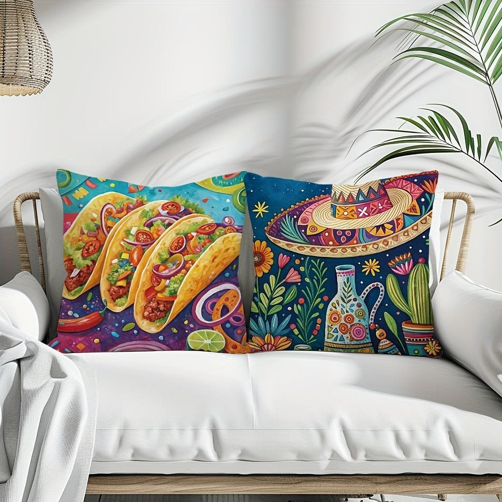 Exotic Mexican - style Pillow CoversLiving room sofa cushion cover, soft and comfortable, bedroom room decoration