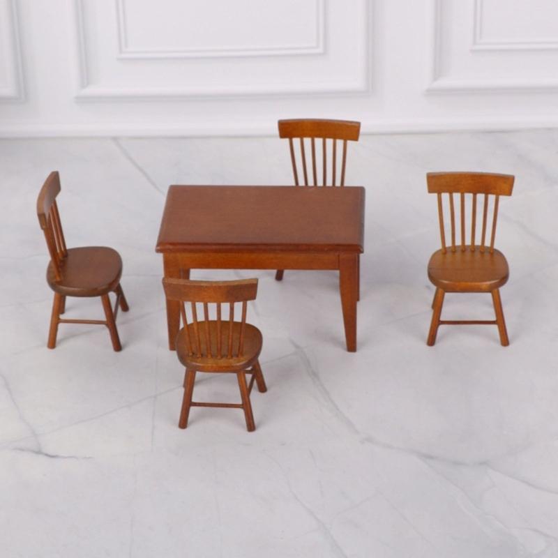 Kleiner Essenssitz für Puppenhäuser Figuren Flexible Holzfigur Möbel Langlebiges Design