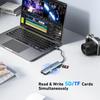 BENFEI Hub with HDMI 2 Data 100W Card Silicone Cable Prevents Tangles and Is Compatible with MacBook iPad and iPhone 15 7-in-1 USB-C 4K@60Hz, USB-A,