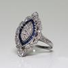 European & American Fashion Luxury Topaz & Sapphire Engagement Ring