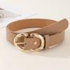 Casual Double D Buckle Waistband Simple Waist Strap Women Fashion Leather Belt  Waist Decoration
