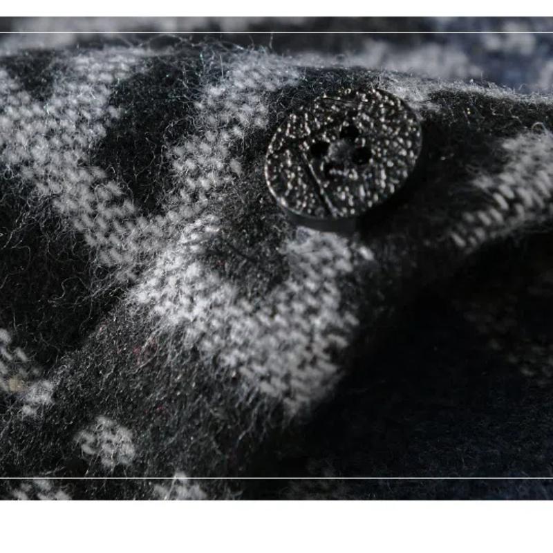 Chemise homme automne et hiver, style streetwear, imprimé ethnique à rayures, décontractée, manches longues, épaisse, brossée, vintage, ample