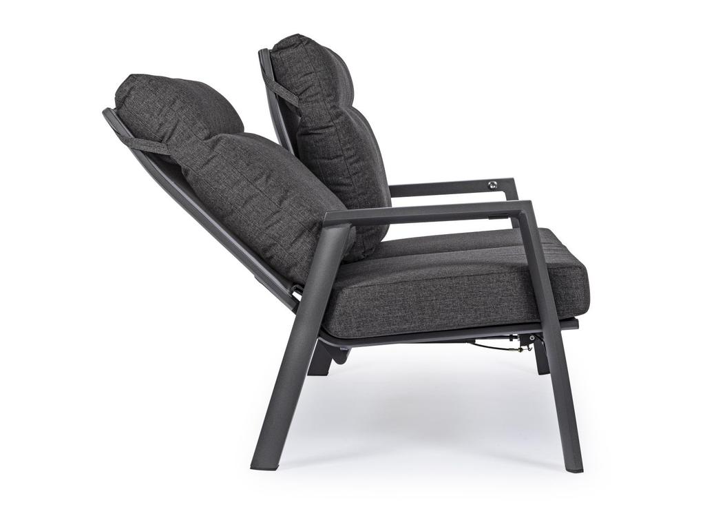 Sofa 2 Osobowa Bolzano Kanva Aluminum Antracyt