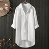 Elegant and Youth Woman Blouses Casual Home Plus Size Single Breasted Commuting Style Long Sleeved Shirt