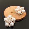 Engood 60Pcs Pearl Alloy Flower Rhinestone Button Sewing Trim & Embellishments Craft Buckles for DIY Hair Shoes Flower Decorat