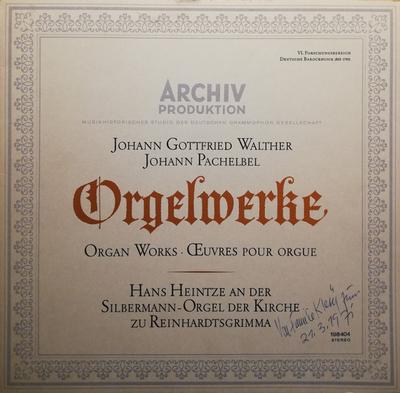 LP Record JOHANN GOTTFRIED WALTHER , JOHANN P - Orgelwerke  198404 Archiv Produkti 1968 Germany Classical Used