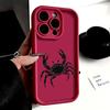 Shockproof Phone Case For iPhone 16 15 14 13 12 11 Pro Max Plus/Mini XS Funny Black Crab Pattern TPU Lens Protect Soft Cover