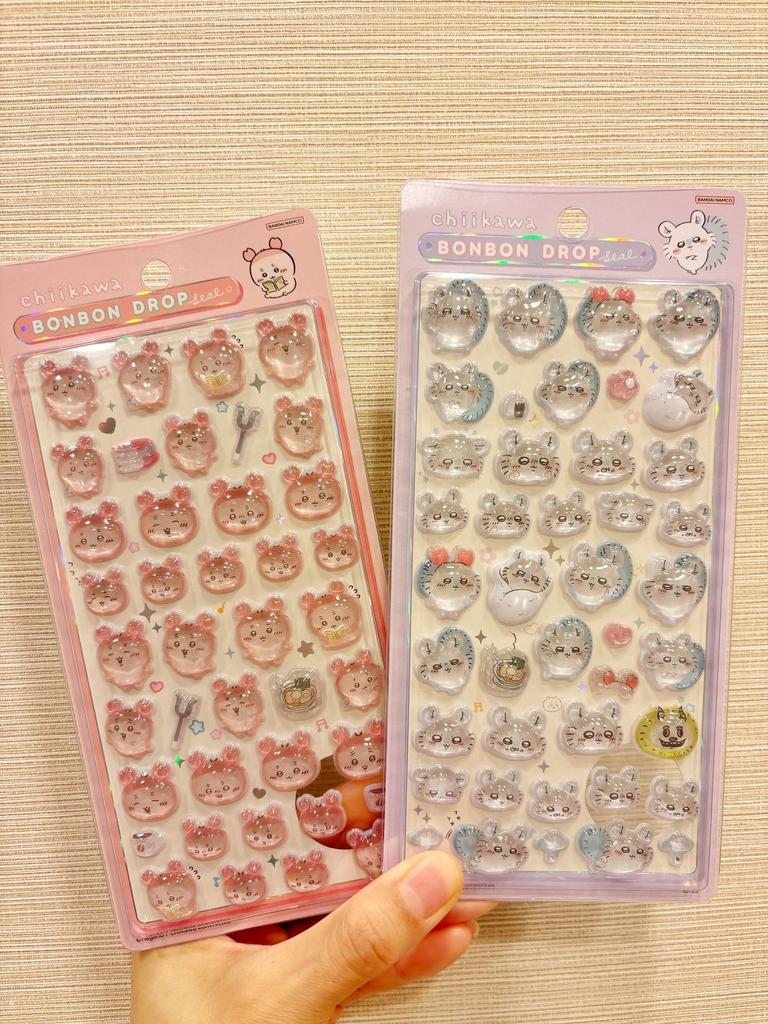 Chiikawa 3D Crystal Stickers Usagi Stereoscopic Adhesive Decal Glitter Transparent Sticker Diy Scrapbook Laptop Phone Decorative