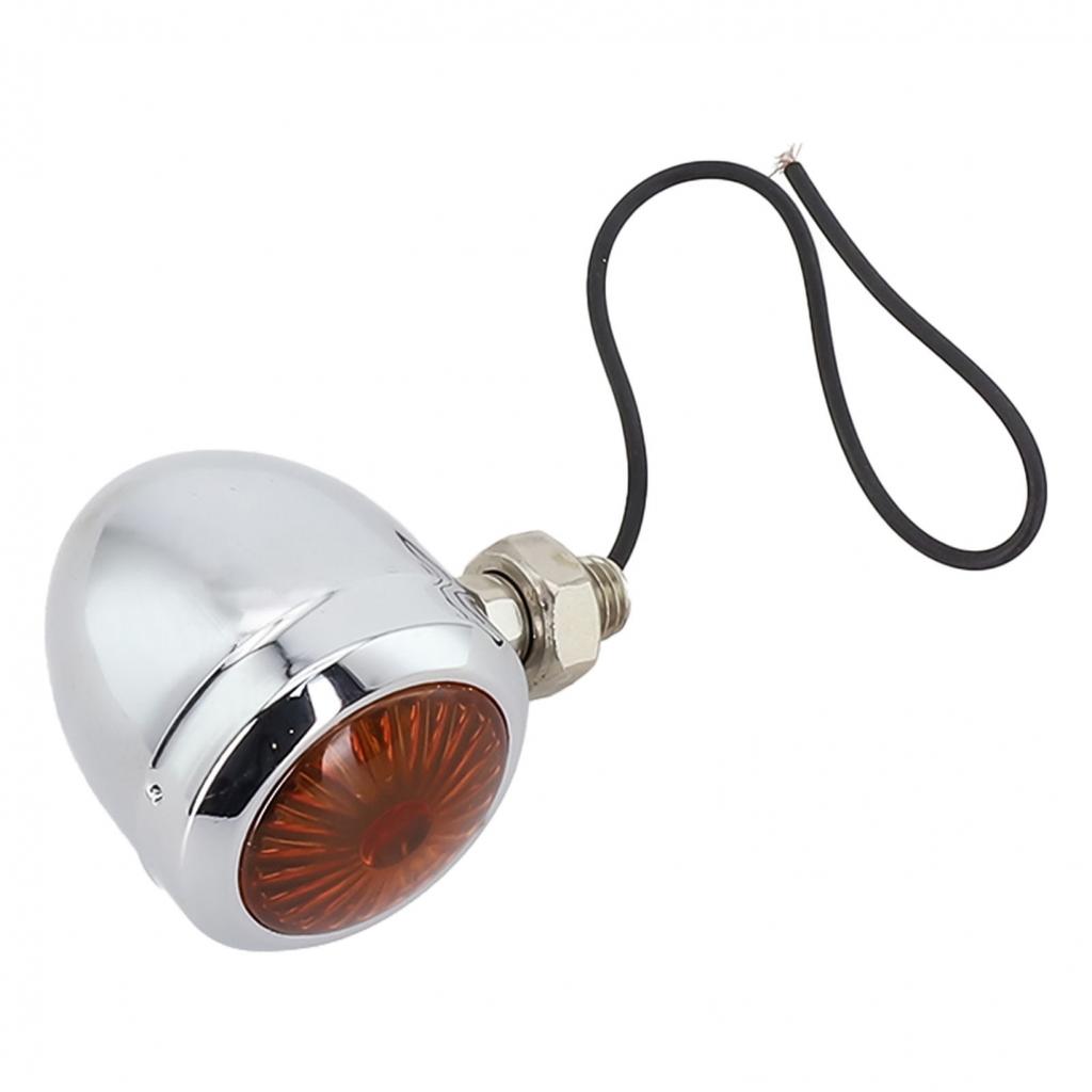 2 szt. Chromowane Bursztynowe Motocyklowe Światło Kierunkowskazu Dla motocykla