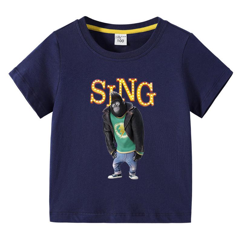 Kinderkleidung Kurzarm-T-Shirts Sing Film Grafik Kinder Sommer Lässig Niedlich Baumwolle T-Shirt