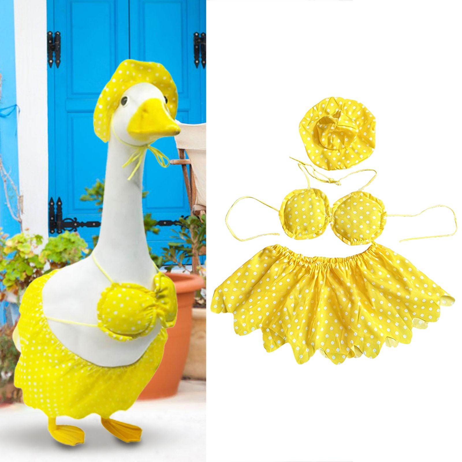 

Garden Outdoor Decoration Large Goose Outfit Hawaiian Bikini Goose Clothes Accessories Porch White Goose Decoration One Size