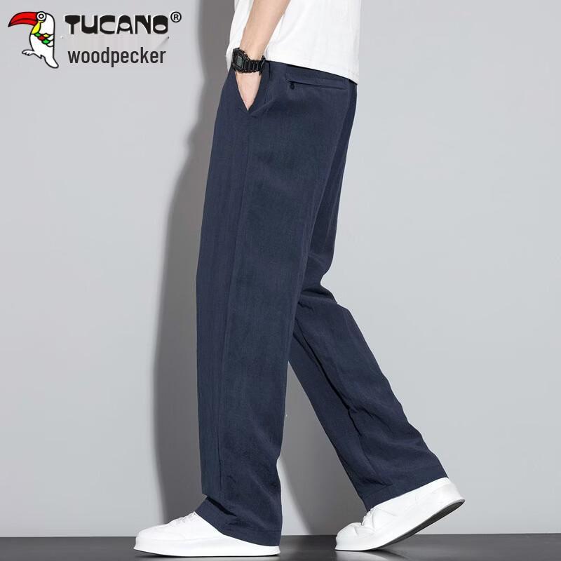 TUCANO Men's Summer Tencel Linen Blend Straight Casual Pants
