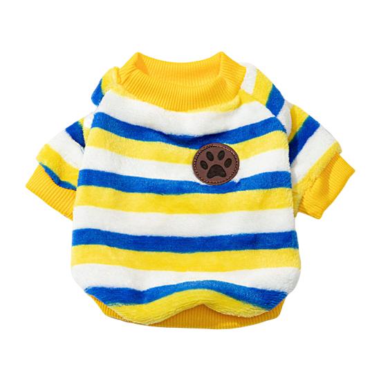 Psí mikina s kulatým výstřihem Soft Stripes Pet Dog Cat Dvounohá halenka Top pro