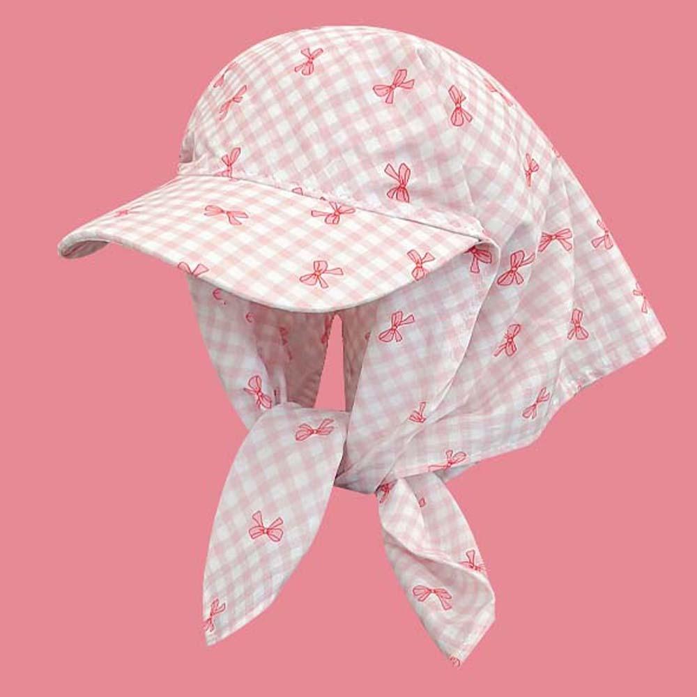 Plaid Headscarf Baseball Hat Bow Strappy Bandana Cap Driving Scarf Peaked Cap  Camping