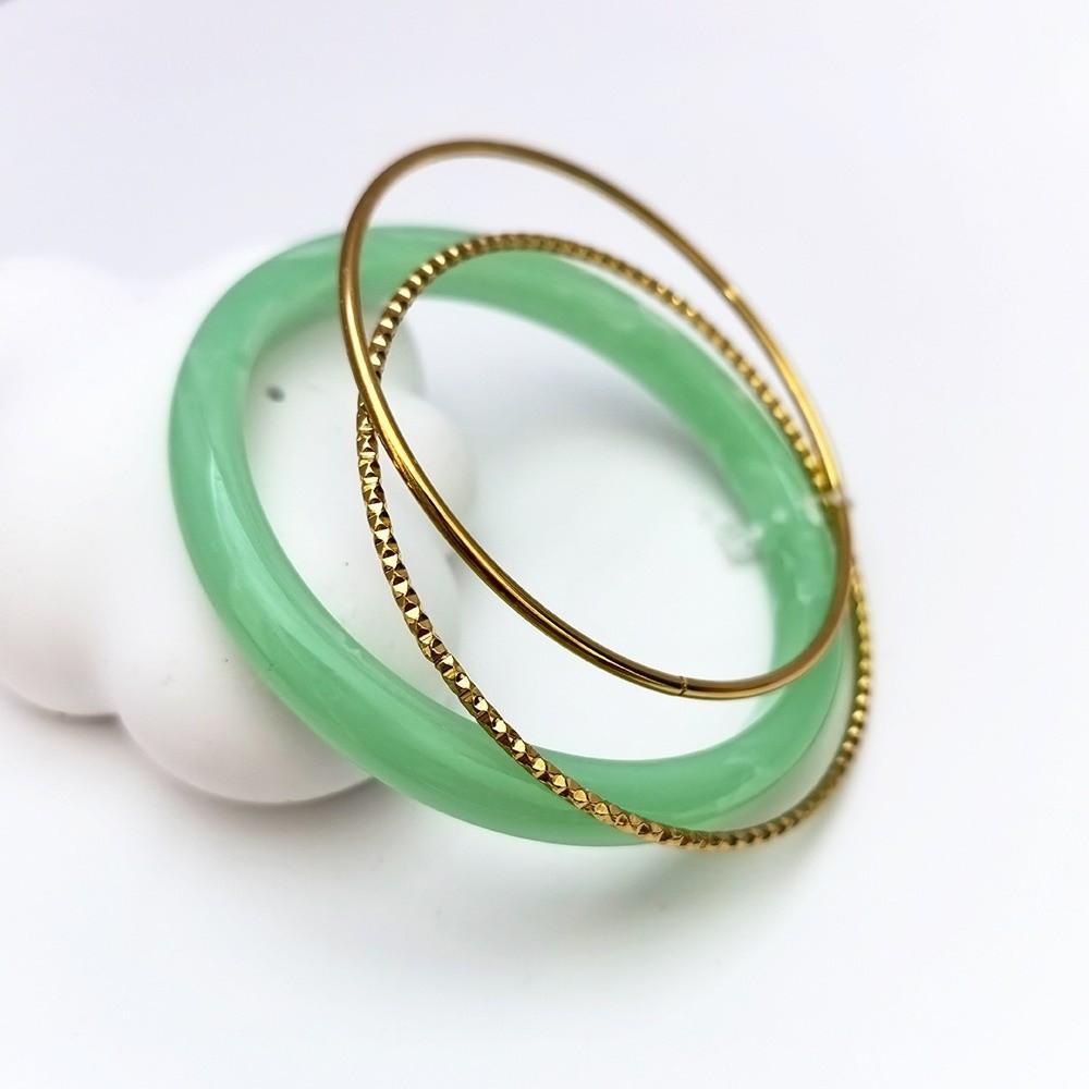 3Pcs/set Vintage Simple Round Bracelets Bohemian Retro Hand Ring Acrylic Smudging Bangles  Gift