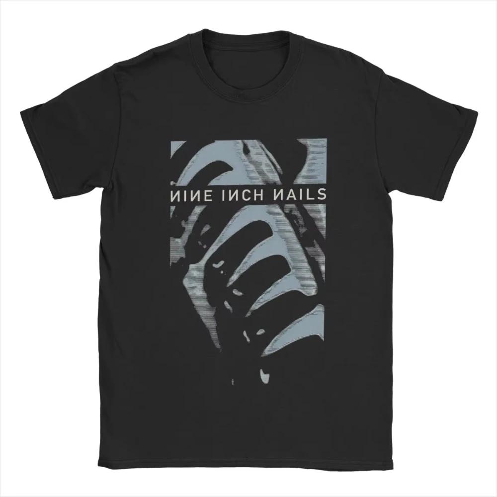 Men T-Shirt Pretty Hate Machine NIN Nine Inch Nails Blue Cotton Tee Shirt Short Sleeve T Shirt Round Collar Clothes Unique