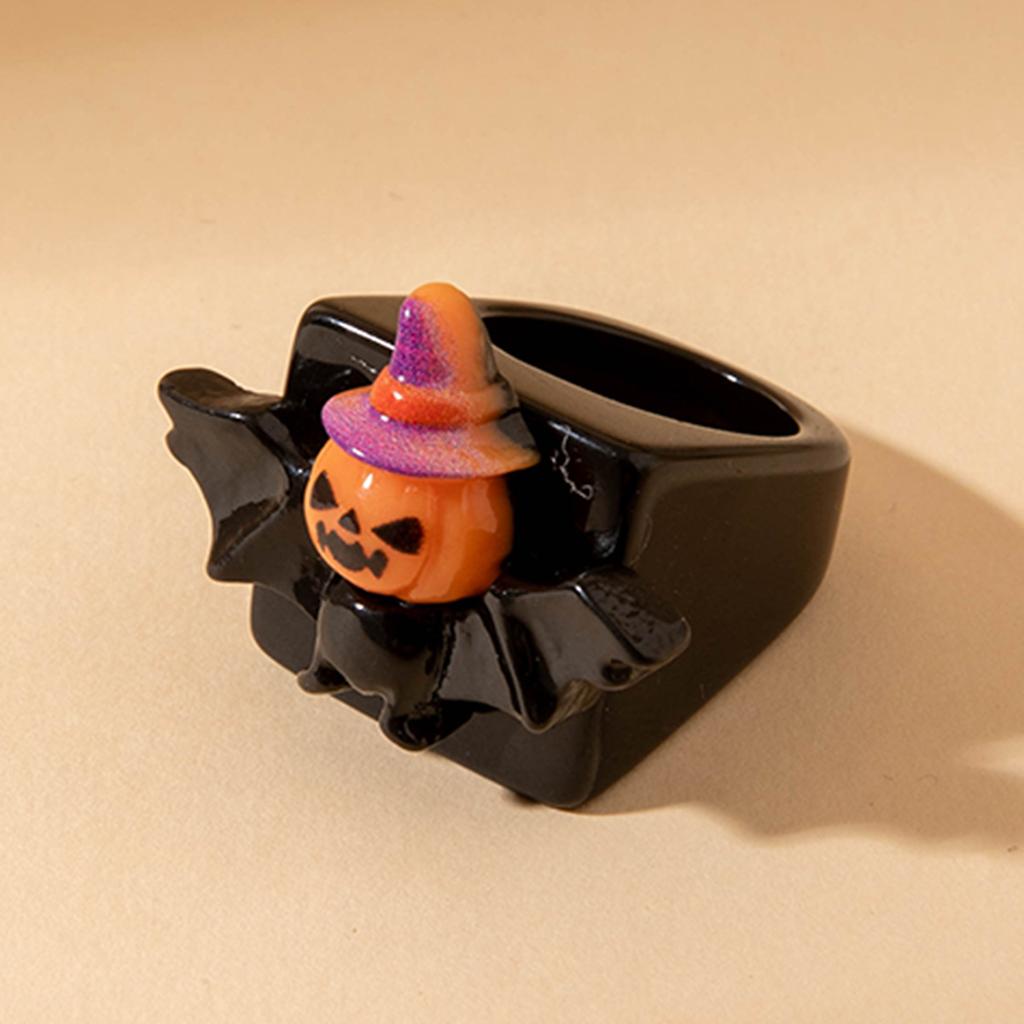 Halloween Creative Resin Ghost Pumpkin Ghost Ring Dark Easter Ring Girl
