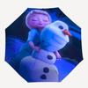 Elsa & Olaf Snowman Automatic Open/CloseUmbrella-CuteUmbrella with Cute Design, Portable 3-Fold Compact Umbrella for Men & Women, Valentine'
