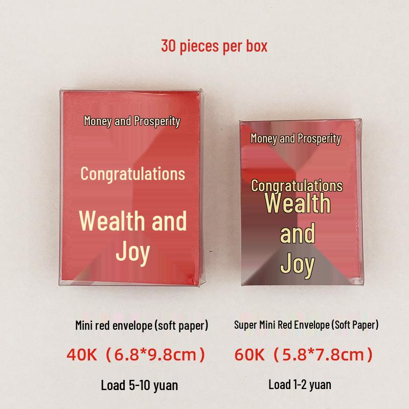 Mini Red Wedding Envelopes In Transparent Plastic Box - Lucky Money Envelopes