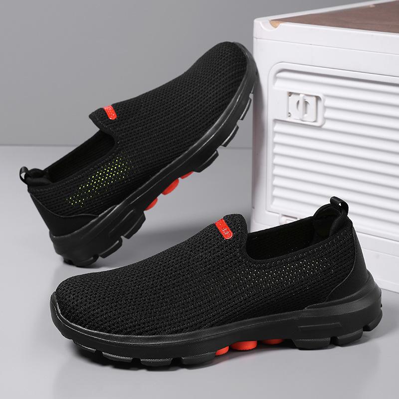 Large size summer breathable mesh shoes ultra-light soft sole British simple men's outdoor versatile casual shoes