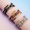 Stapelbare Kristalle Perlen Herz Lederarmband für Frauen Bohemian Handgemacht Verstellbares Armband Westliches Geschenk