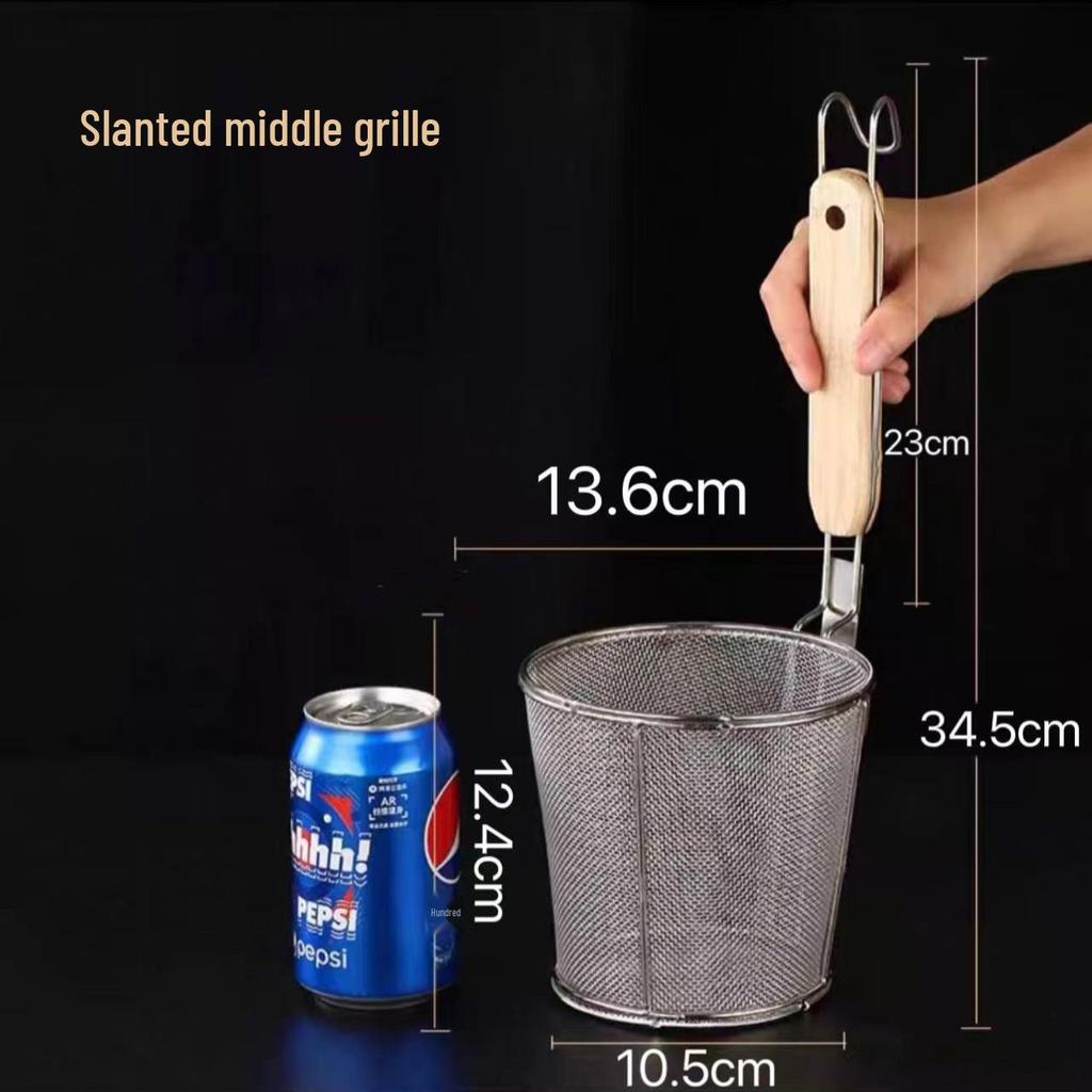 304 Stainless Steel Noodle Skimmer Ladle - Large Strainer for Mala Tang and Soup