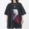 Tokyo Ghoul Kaneki Ken Printed Tee Men Women Retro Washed T-shirts Casual Cotton T Shirt Short Sleeve Clothing Harajuku Tshirt
