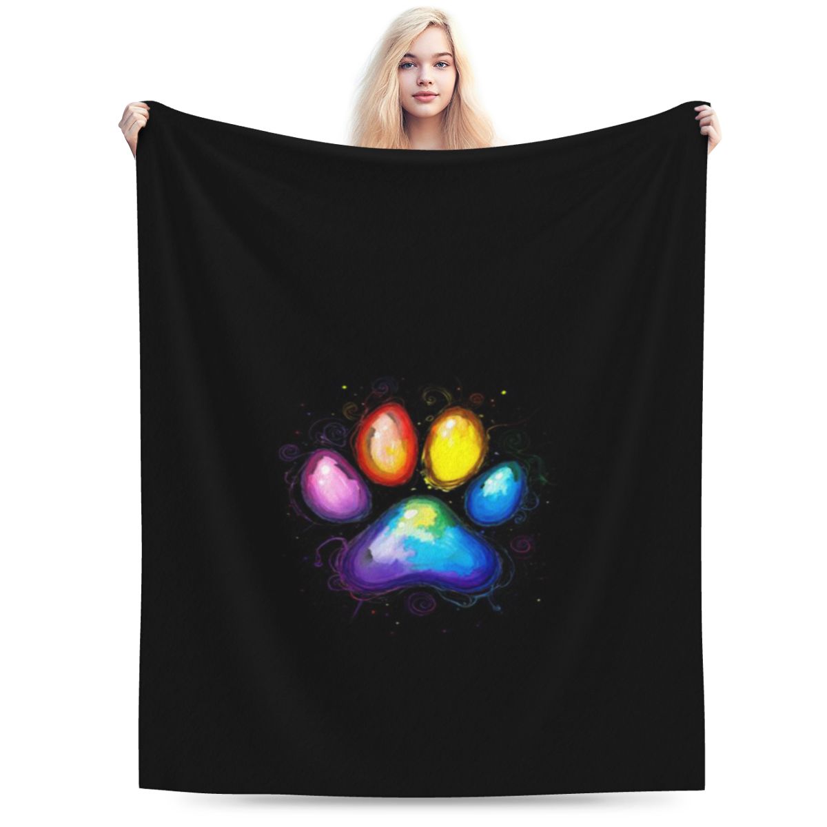 

Pride Paw Rainbow Custom Warm Gift An UltraSoft Micro Fleece Blanket 75x100cm 30x40in