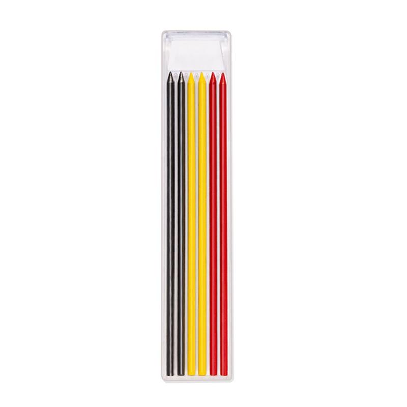 Solid Carpenter Mechanical Pencil with Sharpener Woodworking Drawing Pencil Tools 3 Colors Refill Construction Stationery