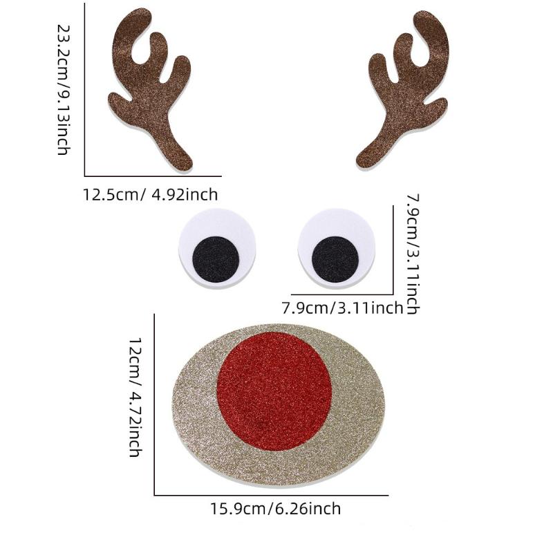 Christmas Door Window Stickers Felt Cloth Cartoon Snowman Santa Claus Elk Wall Sticker For Winter Xmas New Year Decoration Decal
