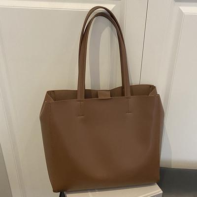 European and American Style Shoulder Bag 2025 New Trendy Portable Large Bag Women's Soft Leather Large Capacity Tote Bag Minimalist Women's Bag