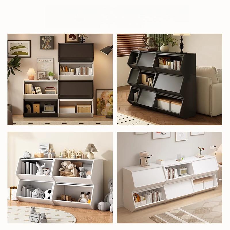 Display Cabinet Storage Bookcase Toy Storage Box Bedside Cabinet Household Doors Durable Organization Solution for Home Office