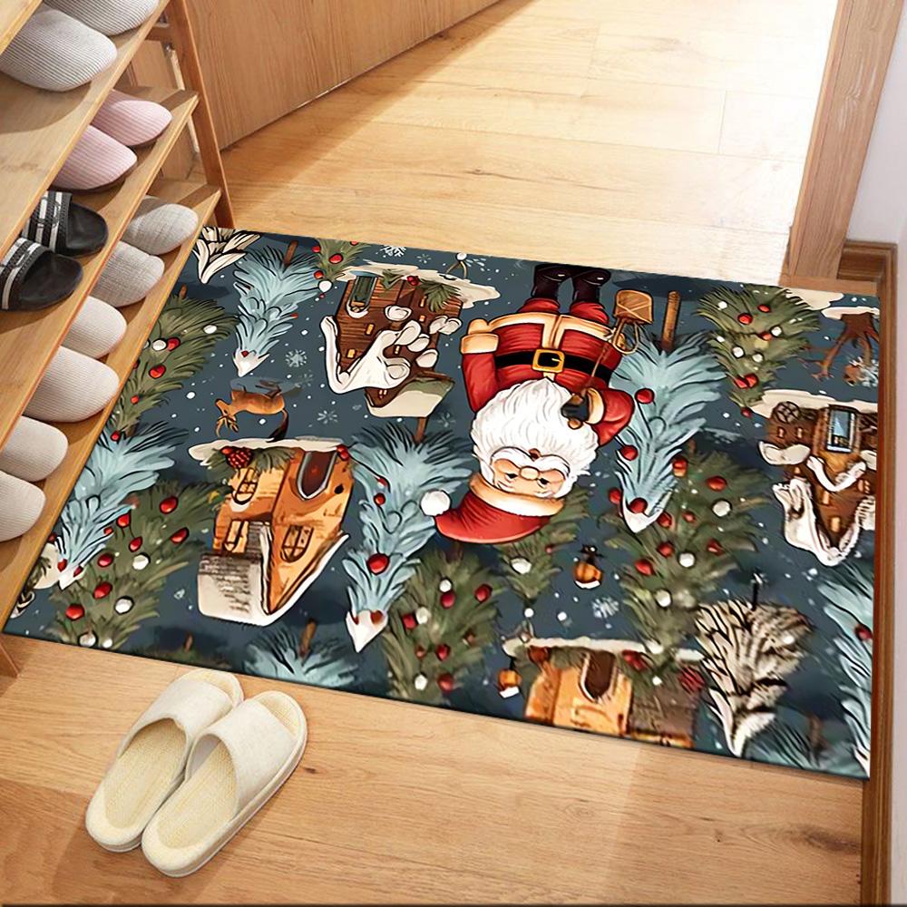 Christmas Santa Claus Gifts Floor Mats for Living Room, Bedroom and Room Decoration Are Suitable for Gifts.