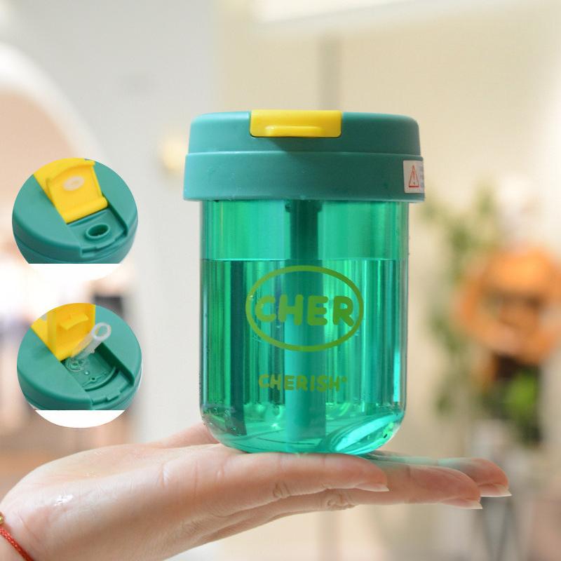 

Transparent Plastic Water Bottle for Sports Portable Straw Cup 300ml 300ML