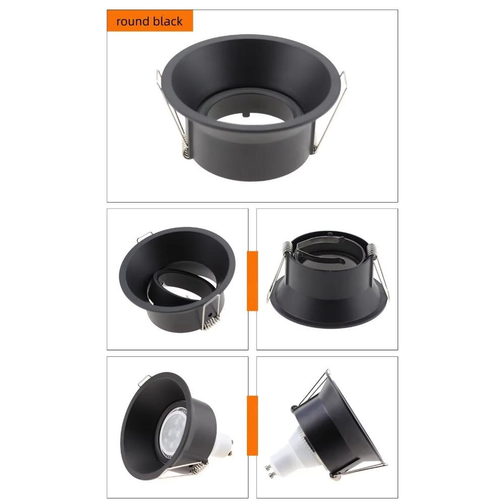 2/10PCS Square/Round  Adjustable LED GU10 Recessed Downlight  MR16 Fitting Mounting Ceiling Spot Lights Frame Lampshade Cover