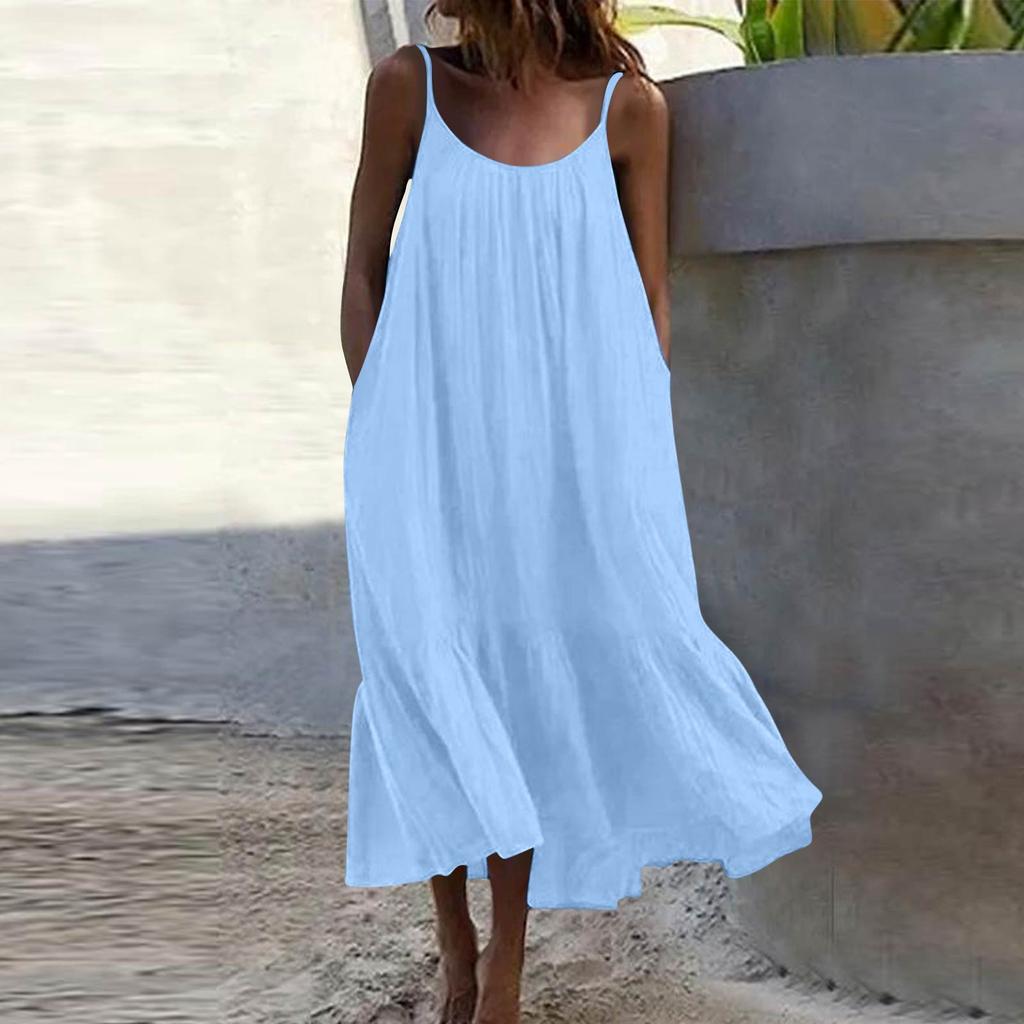Women's Backless Strapless Dresses, Backless Loungewear Dress, Sleeveless, House Dress, Long Dress With Back Bow