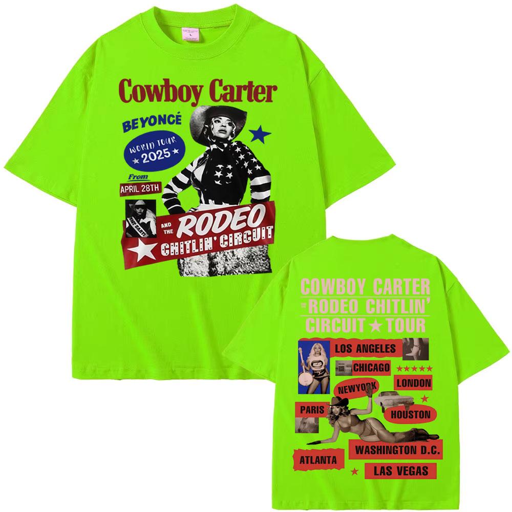 Beyonce Cowboy Carter Tour 2025 T Shirts Men Women Fashion Trending Streetwear Girl T Shirt Summer Pop Tops Short Sleeve T-shirt
