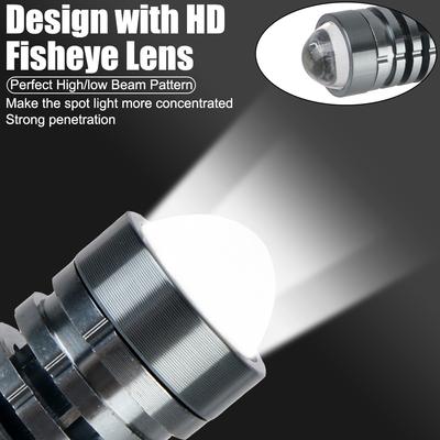 Luci abbaglianti e anabbaglianti H6 LED ad alta luminosità Piccoli faretti a cannone in acciaio Fari per moto Lampada frontale per moto universale