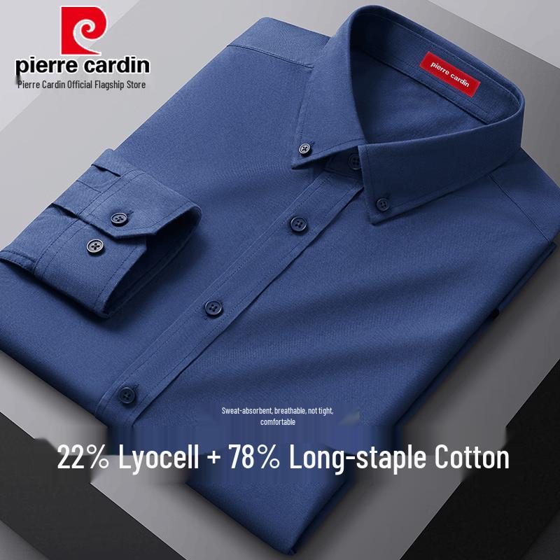 Pierre Cardin Men s Lyocell-Cotton Blend Wrinkle-Free Business Casual Shirt 52