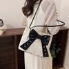 Trend largecapacity bow tote bag new fashion woven shoulder bag casual simple bag