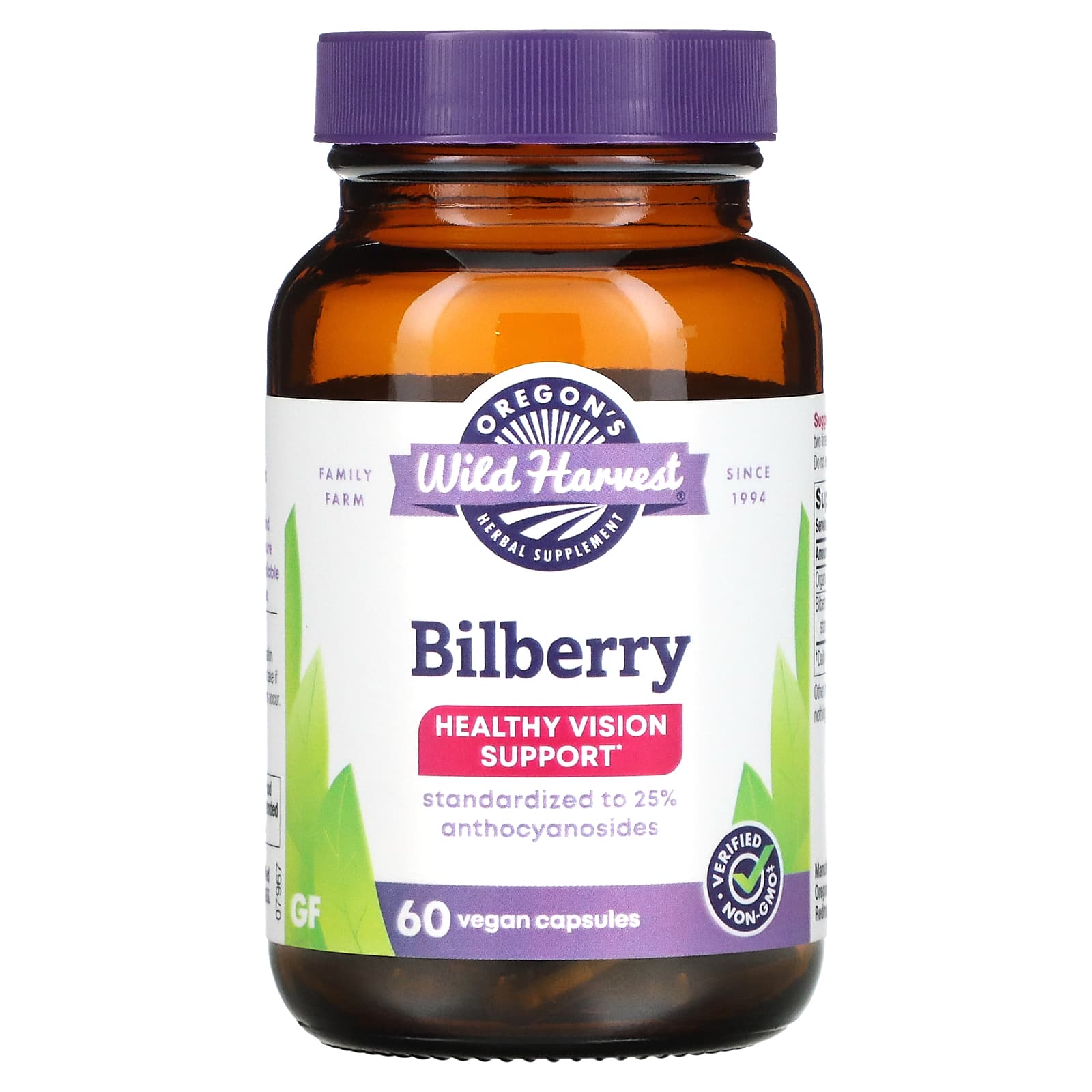 

Oregon s Wild Harvest, Bilberry, 60 Gelatin Capsules