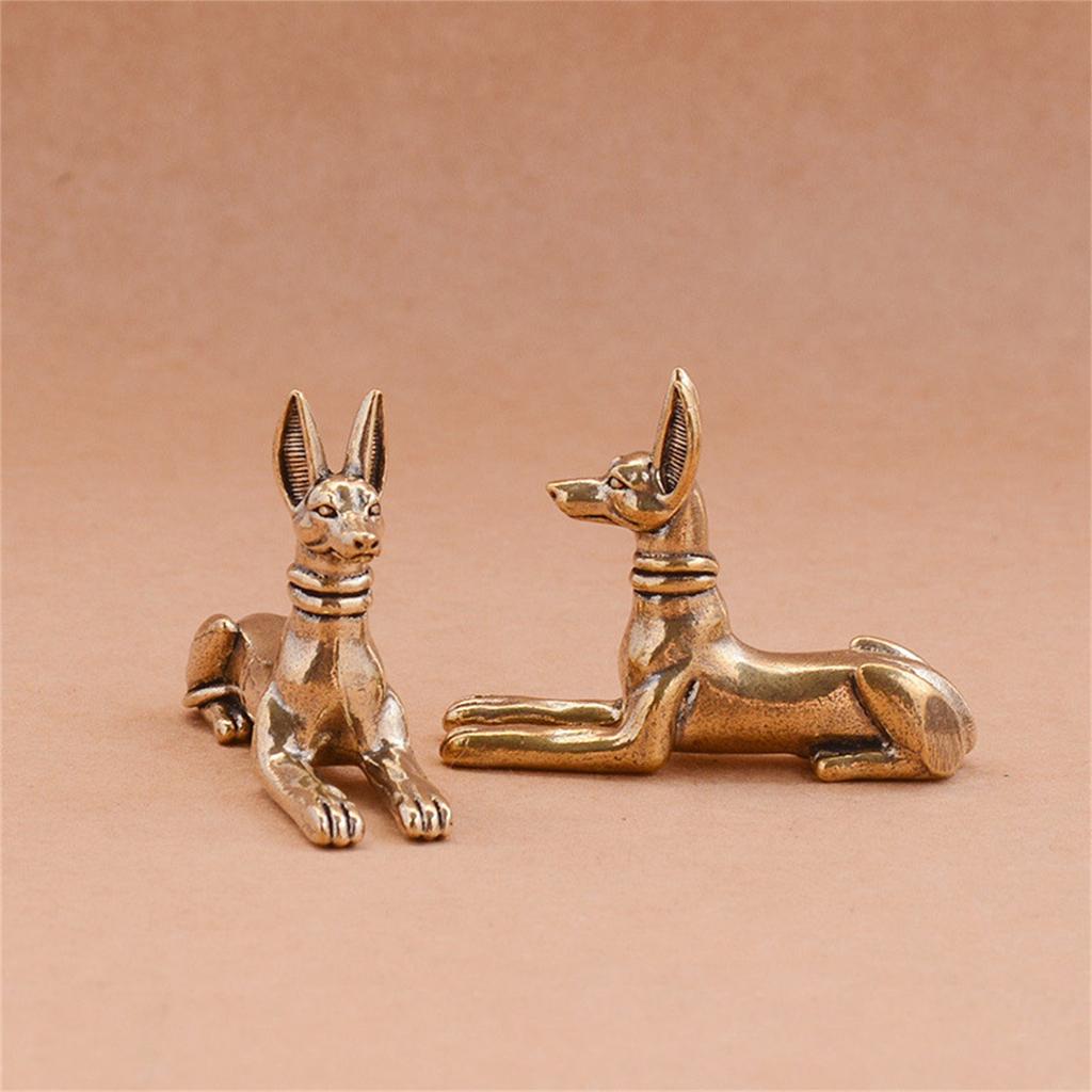 Messing Hund Regaldekorationen Akzent Sitzende Hundefiguren Tischaufsätze Heimdekorationen Retro Hund Dekoobjekte