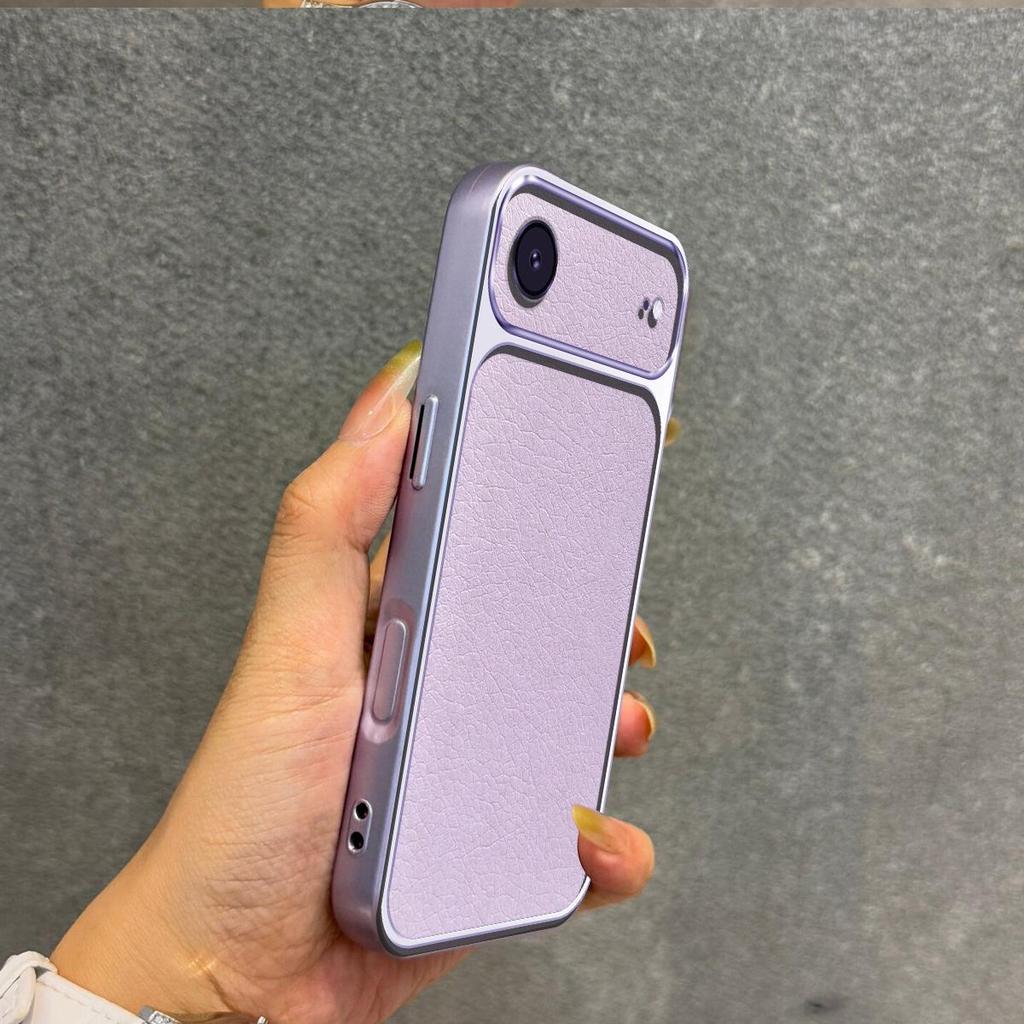 Luxury Faux Leather Case for iPhone Air Shockproof Big Window