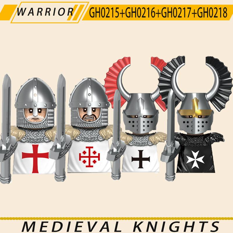 Medieval Military Jerusalem Tripoli Knight Building Blocks Castle Lionheart Hospital Teutonic Soldier Figures Warrior Bricks Toy