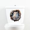 Creative 3D Various Cartoon Animal Toilet Lid Sticker Bathroom Wall Decal Home Decor