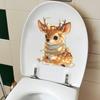 Cartoon Christmas Atmosphere Deer Bathroom Toilet Home Beautification Wall Stickers