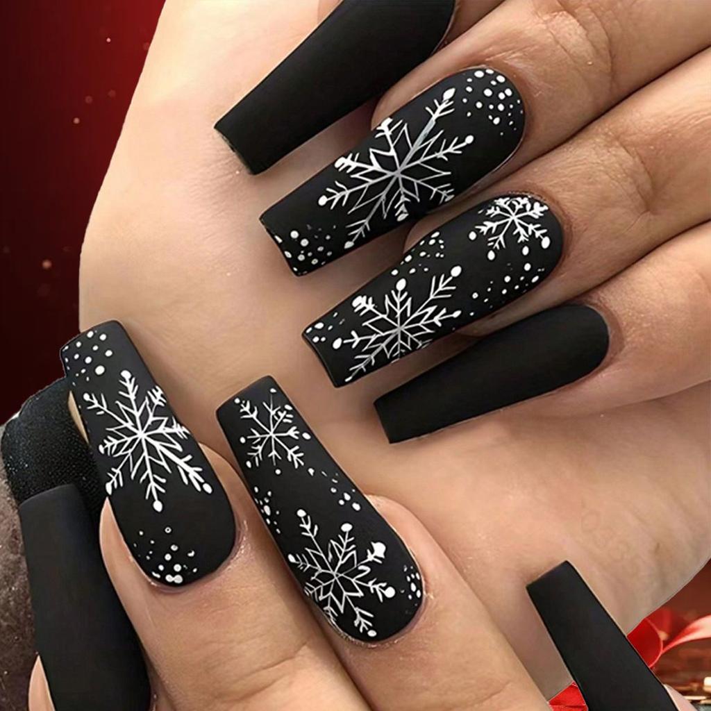 24 Pieces Of Manicure, Nail Piece European And American Style Christmas Day Collection Rectangular Wearing Armor