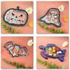 Fruit Wine Cup Tray Mold Halloween Pumpkin Bat Silicone Epoxy Resin Coaster Mold Used To Make Agate Pieces Coasters